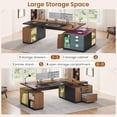 thumbnail image 4 of 77.1" Large Electric Standing Desk with 3 Drawers and Storage Cabinet, Height Adjustable Executive Desk for Home Office Desk, 4 of 7