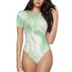 thumbnail image 1 of Balery Green And Gold Abstract Marble Body de cuello redondo de manga corta para mujer Tops de manga corta Tops básicos-XX-Large, 1 of 7