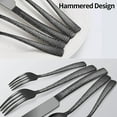 thumbnail image 4 of 45-Piece Black Hammered Stainless Steel Silverware Set with Serving Utensils -  Flatware for 8, Dishwasher Safe Kitchen Cutlery Collection, 4 of 6