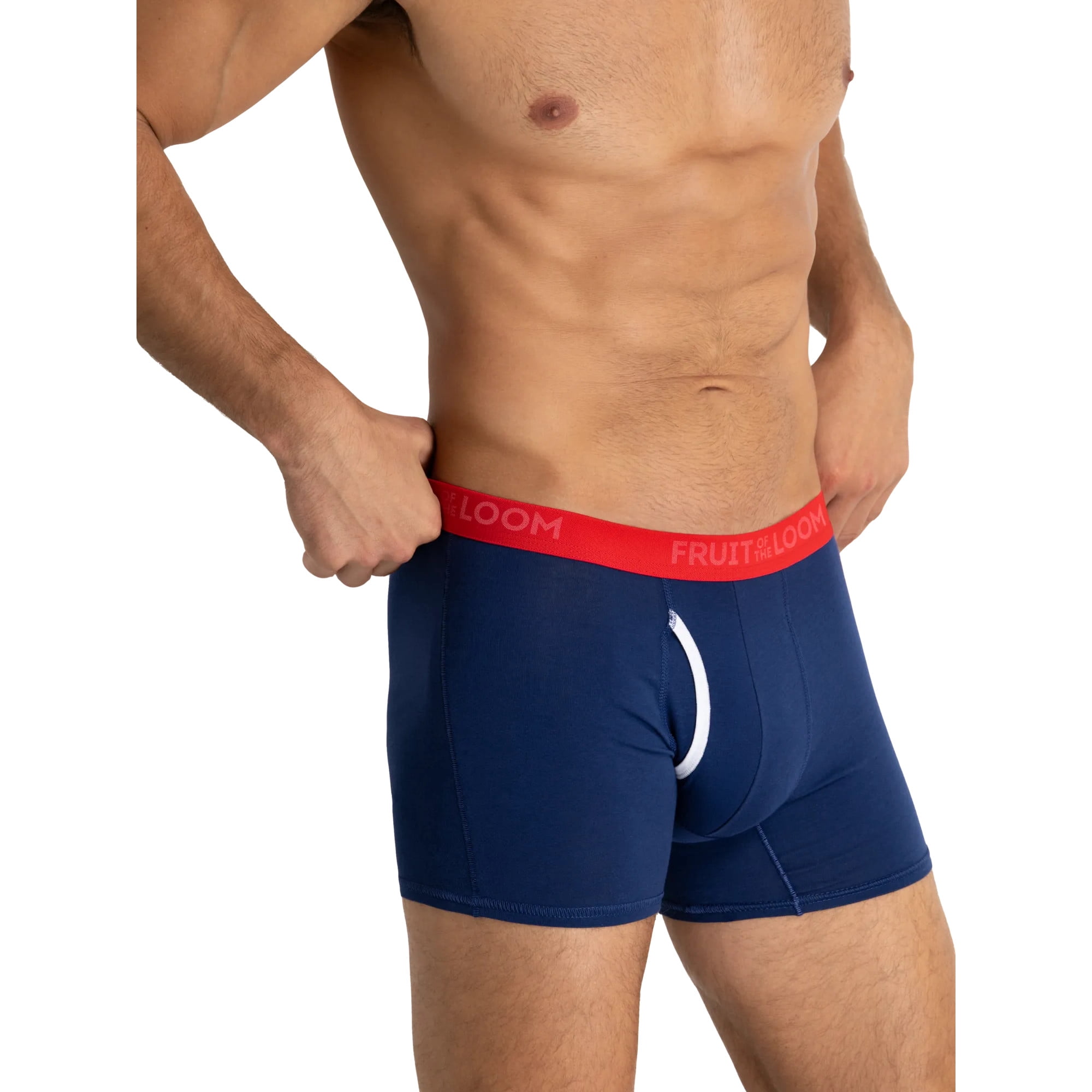 Fruit of the Loom Men's Americana Stretch Boxer Briefs, Moisture Wicking Underwear, 3-Pack