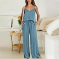thumbnail image 2 of Jxximdong Pajamas for Women SetSummer 2 Piece Sets Casual Sleeveless Top Long Pants Suits Sky Blue Loungewear XL, 2 of 9