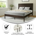 thumbnail image 2 of Flash Furniture Asher Dark Brown Platform Bed with Wooden Slats and Headboard Queen, 2 of 2