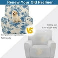 thumbnail image 5 of Renewold Elegant Floral Blue Beige Extra Large Recliner Cover Soft Thick Sofa Protector 4 Pieces Reclining Sofa Slipcover Recliner Seat Cover with Elastic Bottom and Side Pocket, 5 of 8