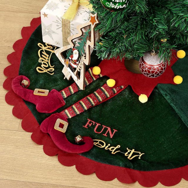 Usloyux Xmas Gift Savings Clearance- Christmas Tree Skirt Green Christmas Tree Foot Cover Christmas Tree Carpet Base Mat Decorations, Green