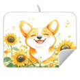 thumbnail image 5 of Ryvnso Dog Sunflowers Dish Drying Mat for Kitchen Countertop 16x18 Small Dish Pad Drainer Rack Dish Sink Mats, 5 of 7