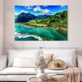 thumbnail image 2 of Elephant Stock Kualoa Coastal Landscape Wall Art - Horizontal Canvas Wall Art - Living Room Wall Decor - Beach Canvas - Green And Gray Decor - 51" x 34", 2 of 8