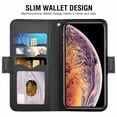 thumbnail image 2 of Iphone Étui Iphone TP Max, Étui de Téléphone Mobile Antichoc avec Protection Rfid, Fente pour Carte, Support, Fonction Aimant, Étui de Protection Tpu Compatible TP Max 6.5 Noir, 2 of 7