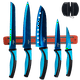 thumbnail image 1 of SiliSlick Juego de Cuchillos de Cocina, Hojas de Colores de Acero Inoxidable con Revest. de Titanio, Cuchillos de Chef, Pan, Santoku, Multiusos y para Pelar, Soporte Magnético y Afilador Portátil, 1 of 6