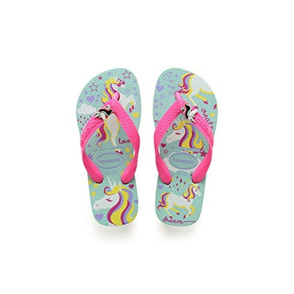 Havaianas Kid s Fantasy Flip Flop Sandal, Blue Pink, 11 12 M US Little Kid