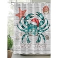 thumbnail image 2 of Crab Coastal Christmas Shower Curtain, Teal Green Red Starfish Bathroom Decor Curtains Set with Hooks, Waterproof Fabric Home Accessories， 72 X 78 Inch Long, 2 of 6