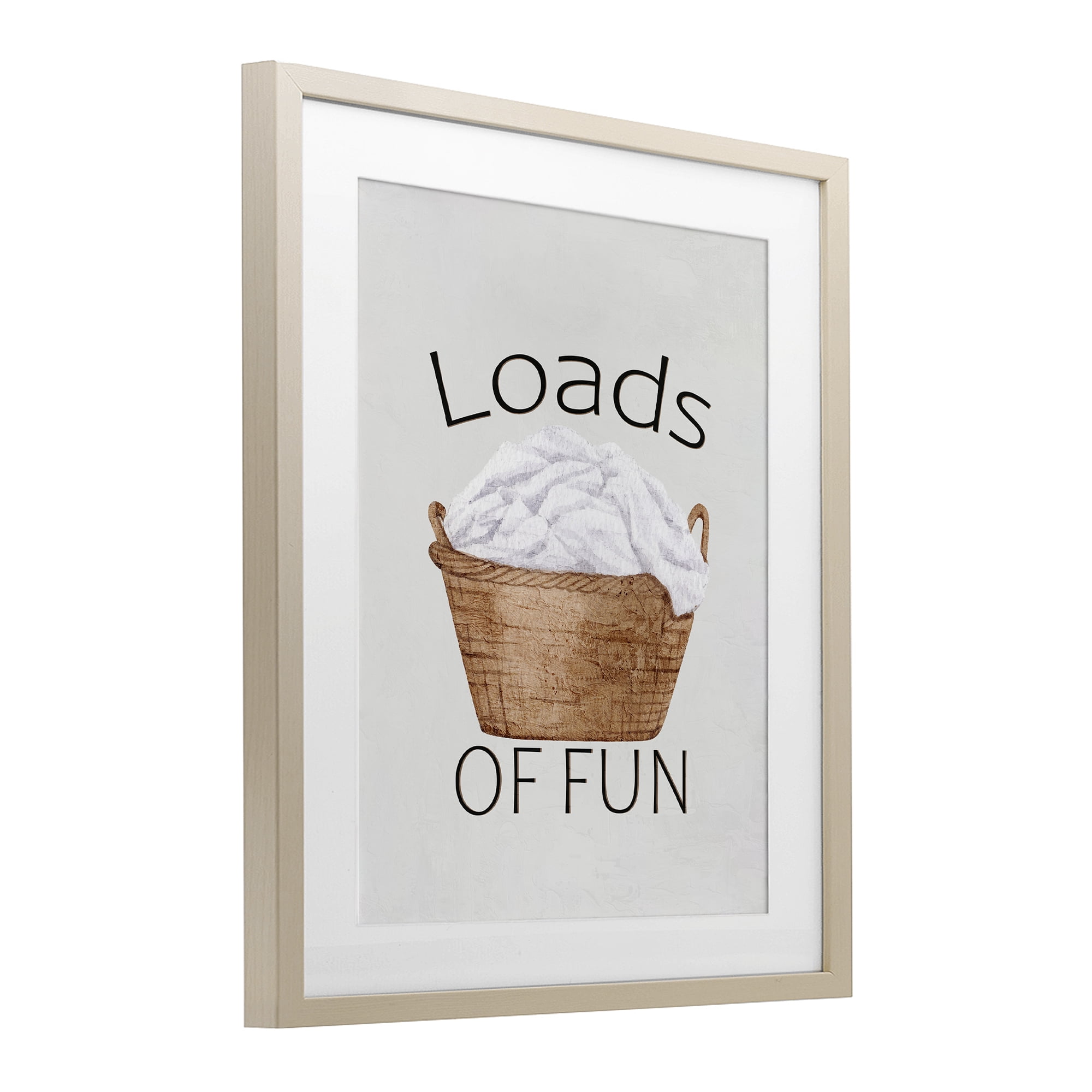 Loads Of Fun Laundry Basket Birch Framed Print Under Glass, design by Kim Allen