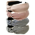 thumbnail image 2 of 4PC Handmade Braid Headband Cloth Cross Knot Elastic Hair Hoop Sweet Wide Hairband for Women Girls, 2 of 4