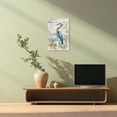 thumbnail image 4 of ZHONGYUTONG Blue Heron Canvas Wall Art Sea Bird Pictures Wall Decor Egret Beach Animal Painting for Bathroom Living Room Decor Framed (12.00" x 18.00"), 4 of 5