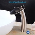 thumbnail image 5 of Wovier Brushed Nickel Waterfall Bathroom Sink Faucet with Supply Hose,Single Handle Single Hole Vessel Lavatory Faucet,Slanted Body Basin Mixer Tap Tall Body Commercial, 5 of 7