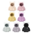 thumbnail image 4 of GYRATEDREAM Winter Coats Puffer Padded Jacket for Toddler Boys Girls Kids Light Outwear Cute Bear Ears with Hoods Clothing 2-7T, 4 of 5