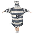 thumbnail image 2 of FORMRS Wearable Blanket Hoodie with Sleeves for Kids Cozy Flannel Sweatshirt, Dark Sharks, 2 of 7