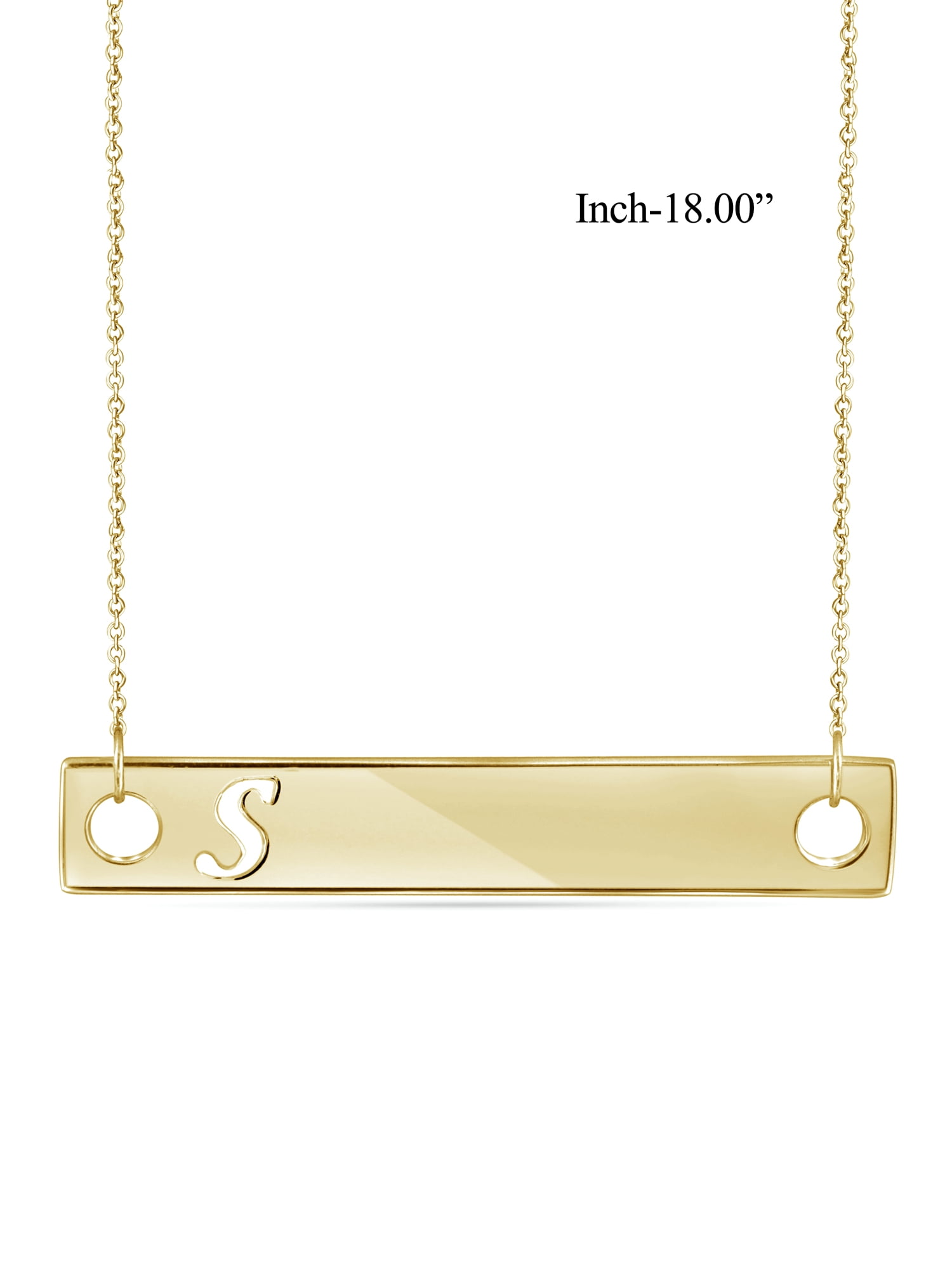 JewelersClub S Initial 14K Gold Over Silver Bar Necklace