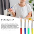 thumbnail image 2 of 9 Pcs No Spill Paint Cups Set with Paint Brushes and Paint Tray Palette, Paint Cups with Lids for Ki, 2 of 5