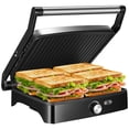 thumbnail image 1 of OSTBA Máquina para Hacer Sándwiches con Parrilla para Interiores con Control de Temperatura, Parrilla Versátil Antiadherente de 4 Rebanadas, Se Abre 180 Grados para Adaptarse a Cualquier Tipo O Tamaño, 1 of 5