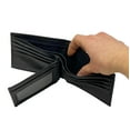 thumbnail image 6 of Bifold Flap Black Leather Security Wallet with Card Holders, ID Slot, and Money Pockets, 6 of 7