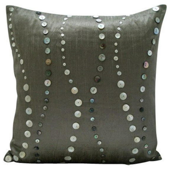 Decorative Pillow Covers, Decorative Grey Pillow Covers 16x16 inch (40x40 cm), Silk Cushion Cover, Abstract, Mother Of Pearl, Contemporary Throw Pillows - Climbing To The Sky
