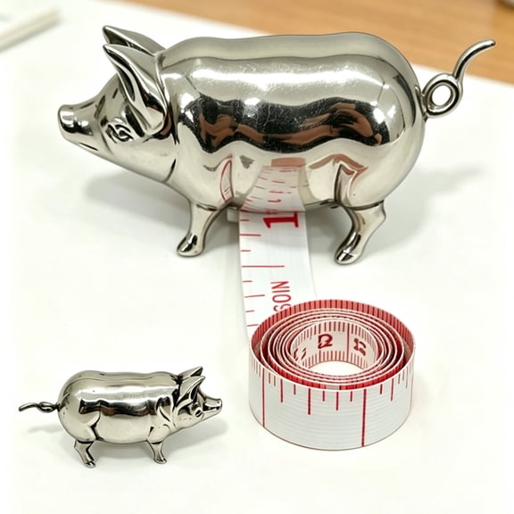 Antique Inspired Pig Shaped Mini Tape Measure, Cute Vintage Style Pocket Tape Measure, Compact Retractable Measuring Tape for Sewing & Craft, Portable Measuring Tool, 2.36in/6cm, Multicolor