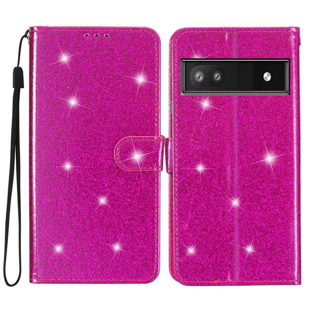 Compatible avec Google Pixel 6 Pro Étui Portefeuille Scintillant à Paillettes avec Étui à Rabat à Poche pour Carte