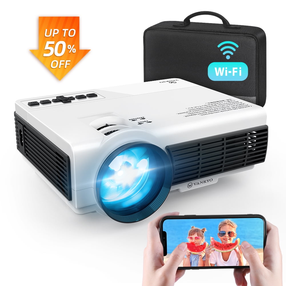 sælger subtraktion tilskuer VANKYO Leisure 3W Mini Projector with Synchronize Smartphone Screen,  Portable WiFi Projector Supports 1080P for iOS/Android Devices, Compatible  with TV Stick, PS4, HDMI - Walmart.com