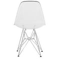 thumbnail image 3 of LeisureMod Dining Chair in Acrylic with Chrome Eiffel Base and Curved Back Design Lightweight Easy Assembly for Modern Home, Kitchen, Cafes Cresco Collection Set of 2 Clear, 3 of 8