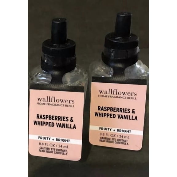 Bath and Body Works Raspberries and Whipped Vanilla Wallflowers Home Fragrance Refill Bulbs, Lot of 2