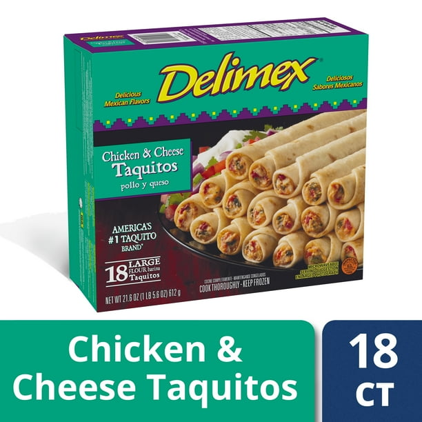 Delimex Chicken & Cheese Flour Taquitos, Frozen Appetizer, 18 ct 21.6