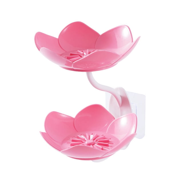 Jabonera de baño con drenaje automático, extraíble, de doble capa, con ventosa, para ducha, montaje en pared, soporte para esponja y jabón.