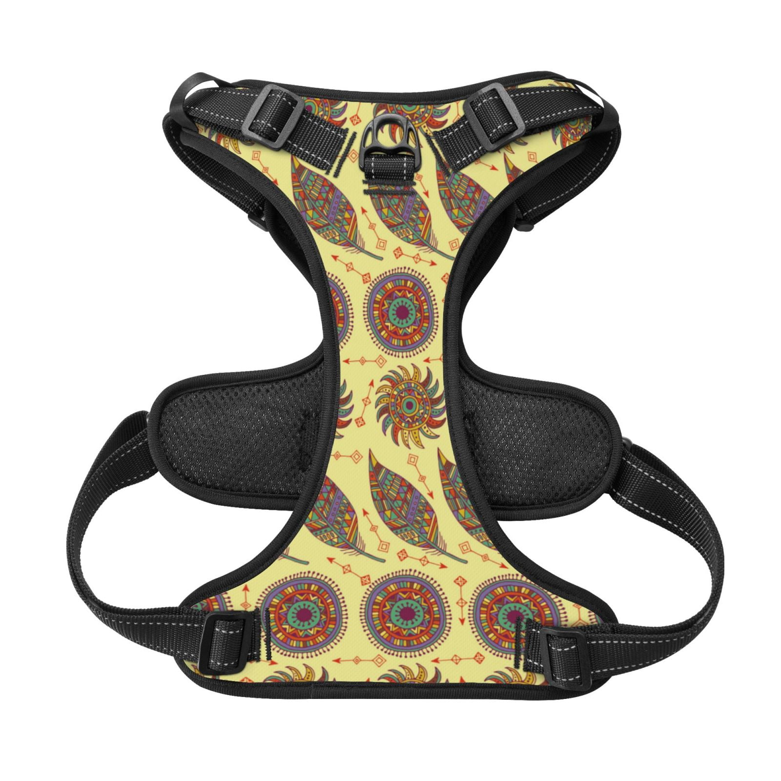 Kdxio Bohemia Print No Pull Dog Harness Adjustable Reflective Oxford Easy Control Medium Large Dog Harness for Training and Everyday-Medium
