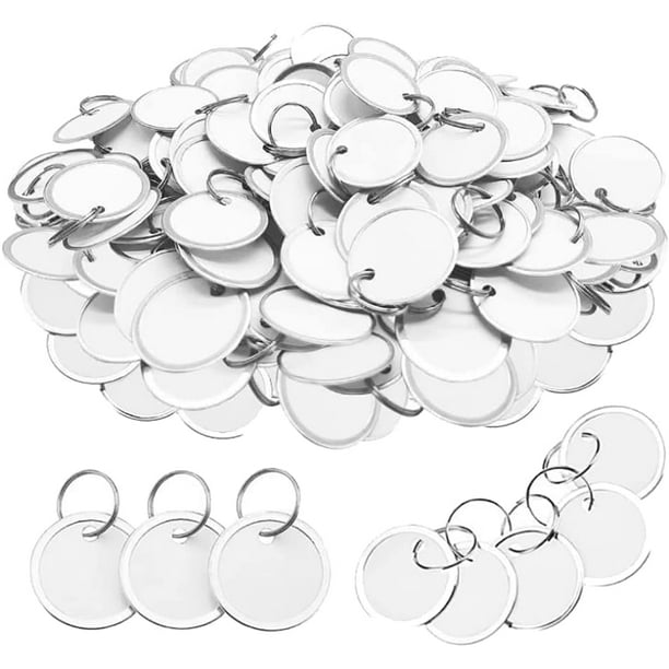 50 Pcs 31mm Metal Rim Key Tags Blank Rimmed Tags Round Paper Tags Key