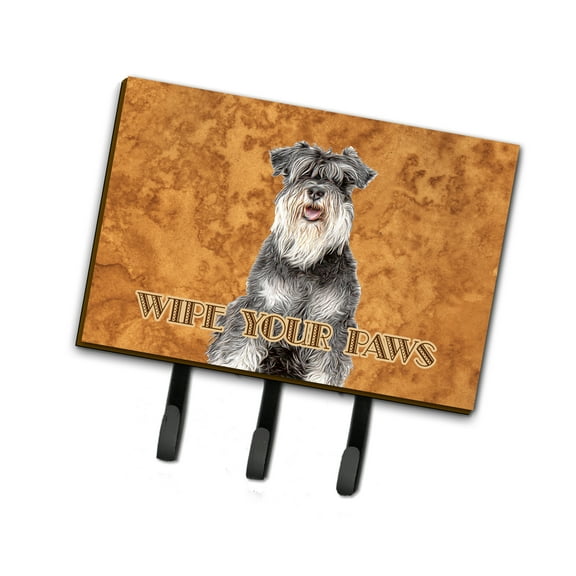 Carolines Treasures KJ1221TH68 Schnauzer Wipe your Paws Leash or Key Holder Triple Hook multicolor