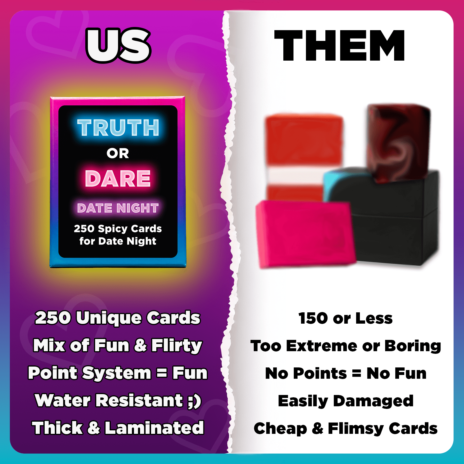 Truth Or Dare Date Night Couples Card Game – Fun & Flirty Card Game for Adults