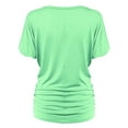 thumbnail image 3 of Made by Johnny V Neck Short Sleeve Dolman Top with Side Shirring XXXXXL MINT, 3 of 6
