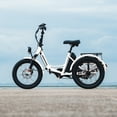 thumbnail image 4 of MOONCOOL TK1 Folding Electric Tricycle for Adults,48V 14.5Ah Removable battery, 1000W Motor, 20" Fat Tire Step-Thru 3 Wheel Electric Bicycle W/ Front & Rear Storage Bag Kit, UL2849, 4 of 16