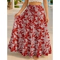 thumbnail image 2 of Moomaya Womens Cotton Resort Skirt with Pockets | Tiered Maxi Summer Skirt | 40-Inch Vacation Wear | Flowy Vacation Outfit, 2 of 7