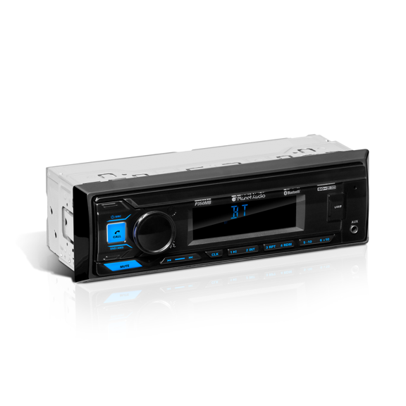 Planet Audio P350MB Car Audio Stereo System - Single Din, Bluetooth Audio and Calling Head Unit, MP3