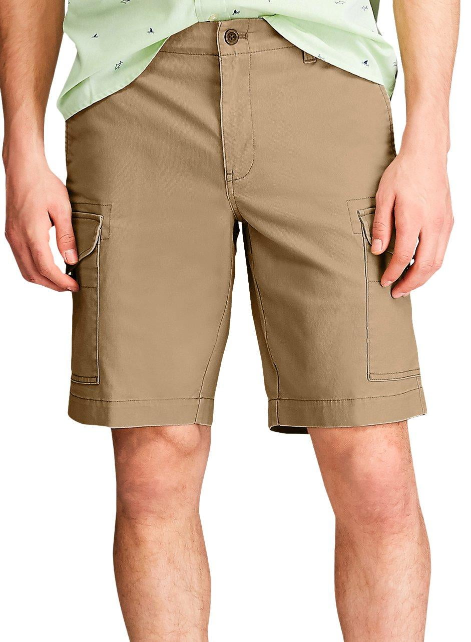Chaps Mens Coastland Performance Cargo Shorts 32W Khaki brown