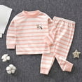 thumbnail image 2 of NOLDARES Baby Boy Fall Outfits Waffle Striped Toddler Boy Sweatshirt Pullover Tops Pants Infant Baby Fall Winter Clothes Size:6-7 Y,Hot Pink, 2 of 6