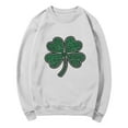 thumbnail image 7 of TKLPEHG Women's St Patricks Day Sweatshirts Long Sleeve Shamrock Heart Printed Pullover Irish Crewneck Casual Loose Tops (White,M), 7 of 7