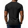 thumbnail image 6 of Men's Short Sleeve Henley Shirt Athletic Slim Fit Button Down Tops Casual Workout Tee （Black,2XL）, 6 of 9