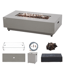 Westwood Propane Fire Pit Bundle 50” Outdoor Firepit 50,000 BTU Firepits for Outside with Windscreen, Tank Cover, Rain Cover, Converter Kit, Lava Rocks, Lid CSA Certified
