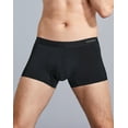thumbnail image 2 of INNERSY Men's Micro Modal Boxer Briefs No Show Short Leg Trunks Underwear 3 Pack (L, Black), 2 of 7