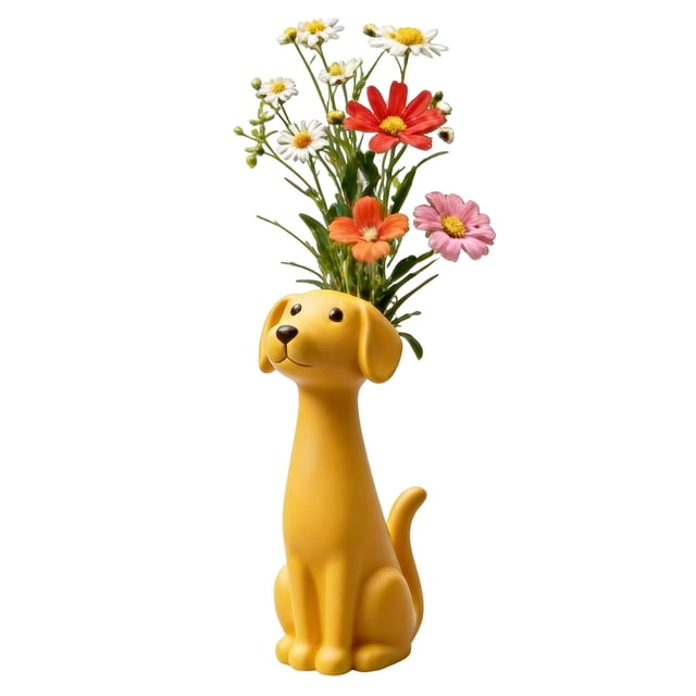 Jarrón decorativo con temática canina: un jarrón original y divertido para amantes de las mascotas, un detalle decorativo ideal para el salón o para colocar en una estantería.