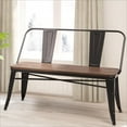 thumbnail image 2 of Erinnyees 42in Dining Bench, Entryway Bench with Back, Farmhouse Metal Dining Bench, Industrial Mid-Century 3 Person Rustic Spindle Bench, with Wood Seat, Removable Backrest, 2 of 7