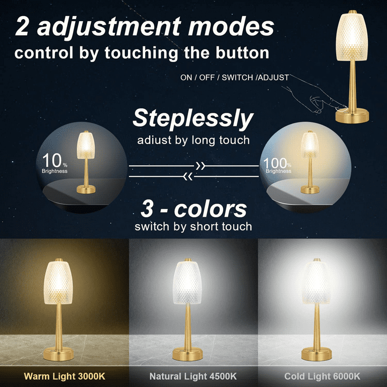 Amingulry Cordless Table Lamp, Rechargeable Battery Operated Lamp, 3 Color  Modes & Stepless Dimmable…See more Amingulry Cordless Table Lamp