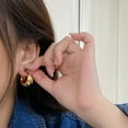 thumbnail image 6 of Lancharmed Gold Plated Stud Earrings for Womens,Gradient Hoops Earring Sister Gift, 6 of 9